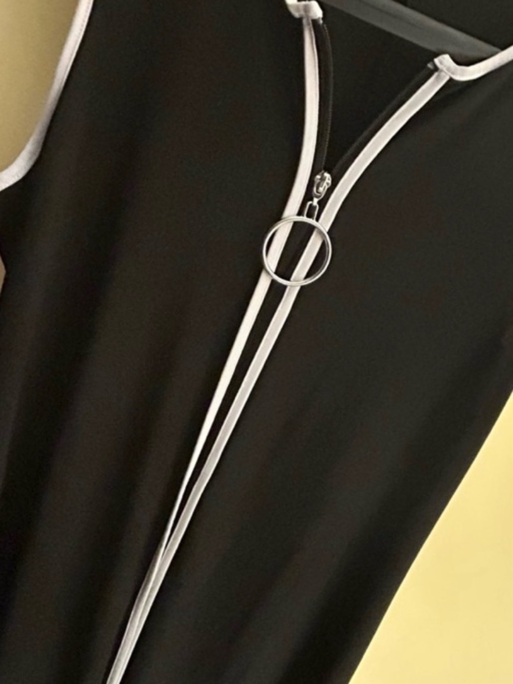 EUC MSK Black Dress w/White Accents, Zipper w/Silver Pull, Could be Cover Up - Picture 13 of 15